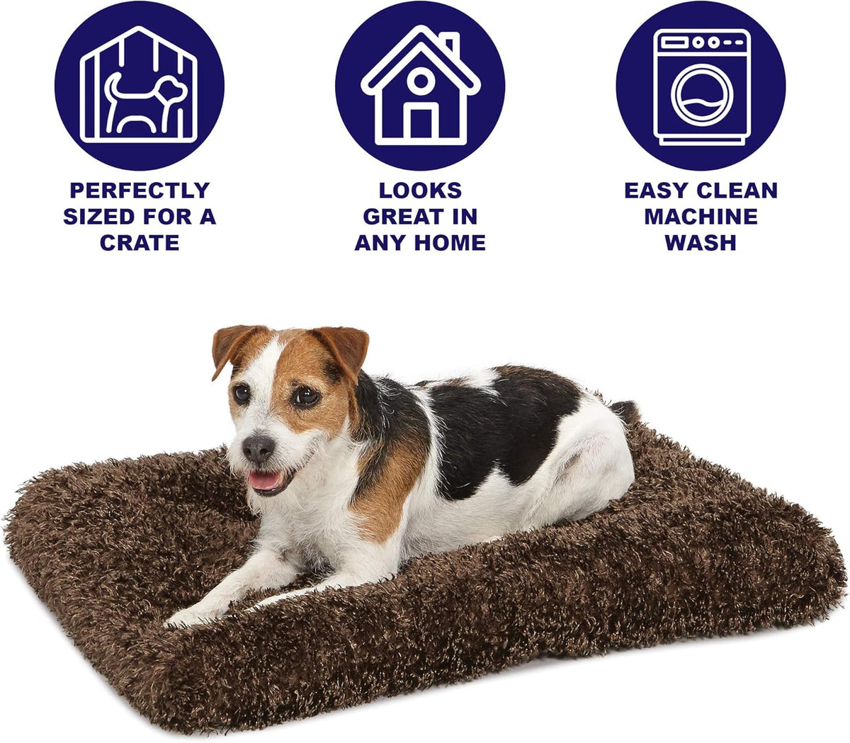Small Quiettime Deluxe Coco Chic Pet Bed, Ultra-Soft & Overstuffed, Machine Washable, Fits 24-Inch Crate