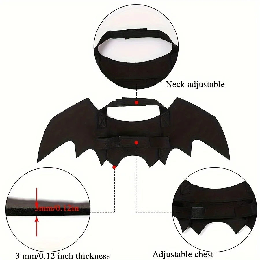 1PC Halloween Bat Wing Pet Costume Cat Dog Outfit Festival Party Role Play Dress up Clothes for Small Medium Pets