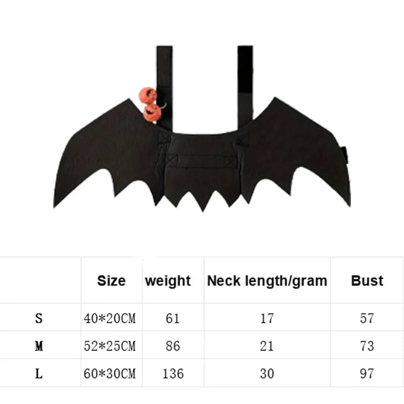 1PC Halloween Bat Wing Pet Costume Cat Dog Outfit Festival Party Role Play Dress up Clothes for Small Medium Pets