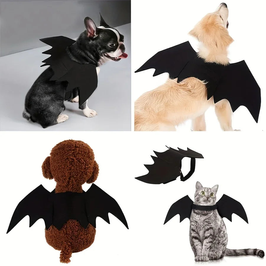 1PC Halloween Bat Wing Pet Costume Cat Dog Outfit Festival Party Role Play Dress up Clothes for Small Medium Pets