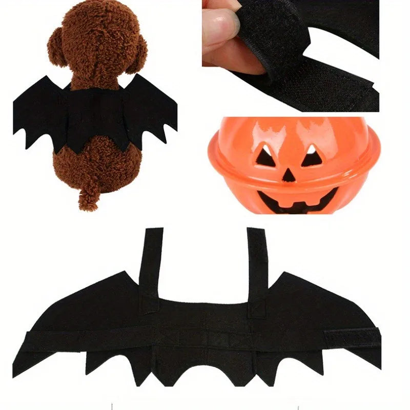 1PC Halloween Bat Wing Pet Costume Cat Dog Outfit Festival Party Role Play Dress up Clothes for Small Medium Pets