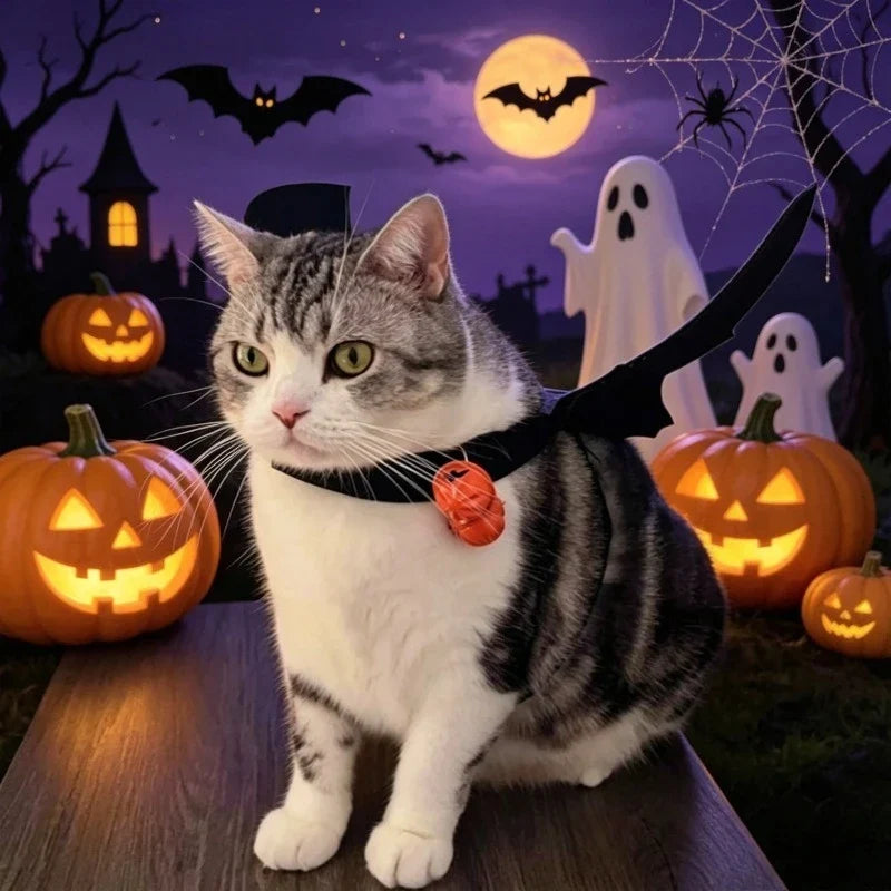 1PC Halloween Bat Wing Pet Costume Cat Dog Outfit Festival Party Role Play Dress up Clothes for Small Medium Pets