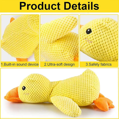 Calming Duck Toy for Dog,Soothing Plush Pet Toys with Sound Quack, Pet Interactive Companion, Chew-Resistant Chew Dogs Cat Toy