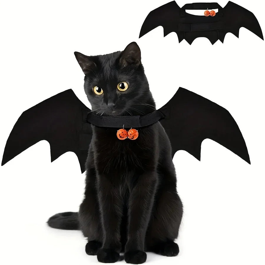 1PC Halloween Bat Wing Pet Costume Cat Dog Outfit Festival Party Role Play Dress up Clothes for Small Medium Pets