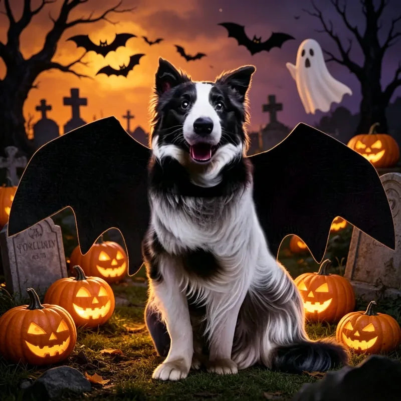1PC Halloween Bat Wing Pet Costume Cat Dog Outfit Festival Party Role Play Dress up Clothes for Small Medium Pets