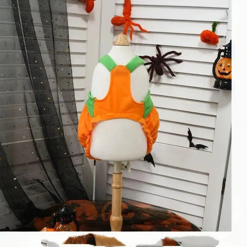 Halloween Pumpkin Pet Costume Cute Pet Dress Funny Pumpkin Outfit Clothes for Small Dogs Cats Teddy Poodle Bichon Party Clothing