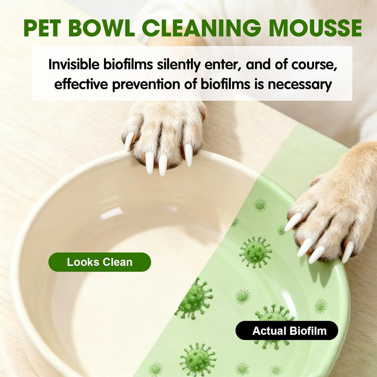 Dog Bowls & Cat Bowls Cleaner, Pet Toy Cleaner Mousse, 320ML Natural Formula with Citric Acid, Cleans Dishes, Feeders & Accessories, Leaves No Residue, Safe for Pets